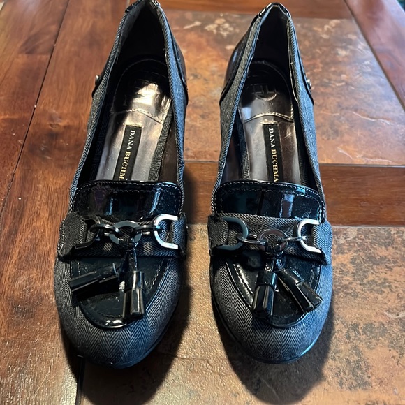 DANA BUCHMAN Black Heels with Tassels - Picture 1 of 11